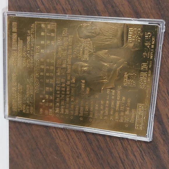 Authenticated 23 kt gold Collectible Ruth/Gherig Baseball Card - Picture 3 of 5